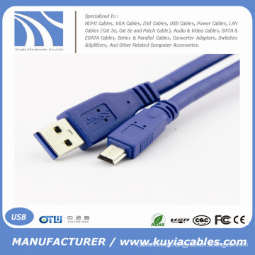 USB 3.0 Stecker Typ A bis Mini 10 Pin B Kabel High Speed ​​35cm, 50cm, 1m, 2m, 3m, 5m ..